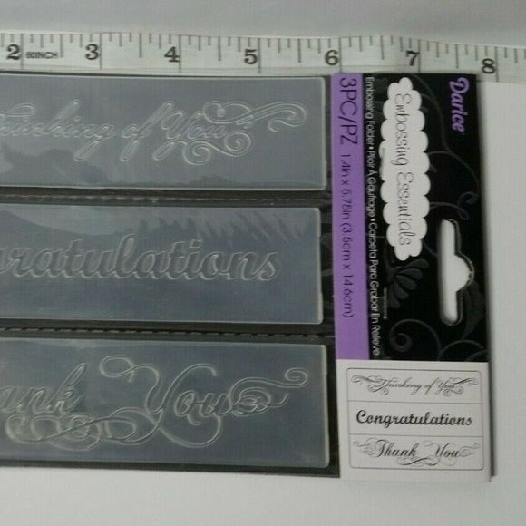 Darice Embossing Folder Congratulations Scrapbook Paper Crafts Cards - Picture 3 of 6